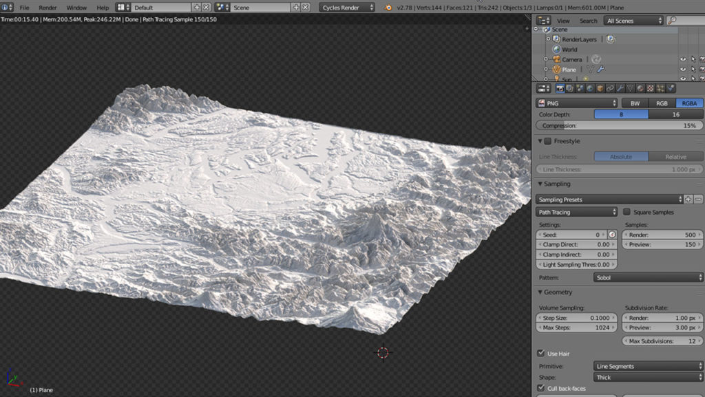 blender microdisplacement adaptive-subsurf heightmap in viewport