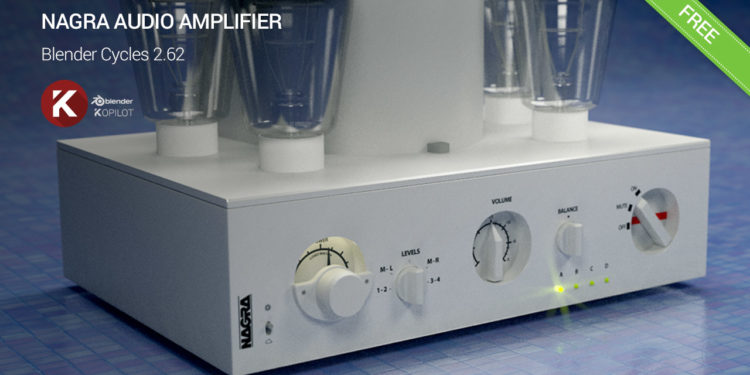 Blender 3D free model nagra audio amplifier