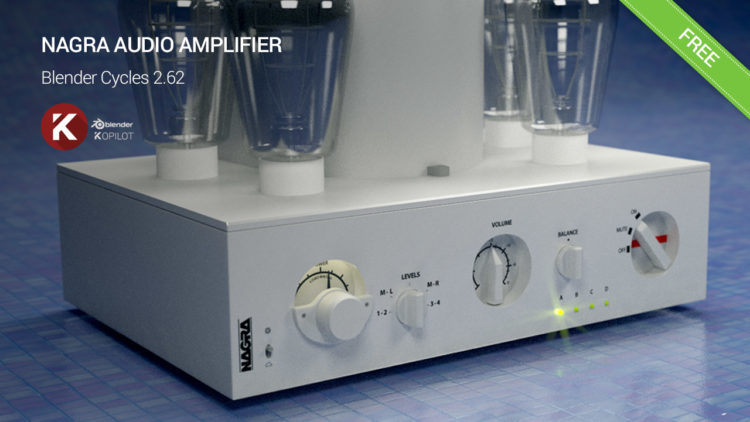 Blender 3D free model nagra audio amplifier