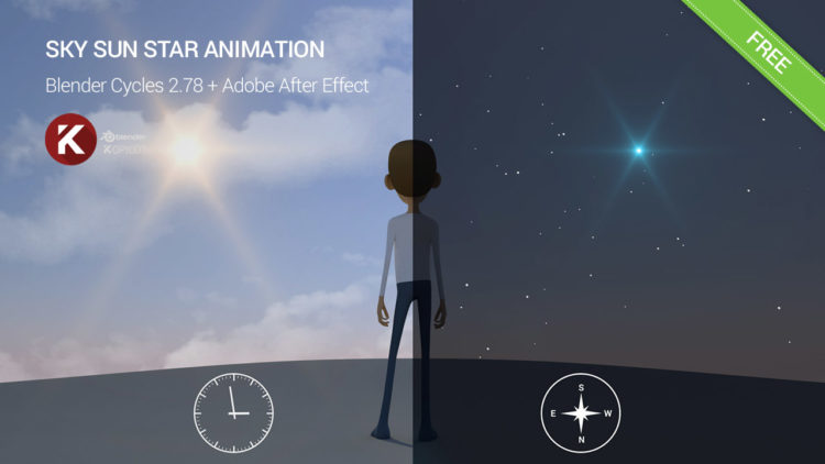 Blender 3D free model sky sun star animation